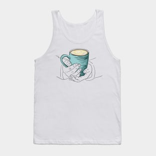 Cup of hot tea, cacao or coffee warming hands Tank Top